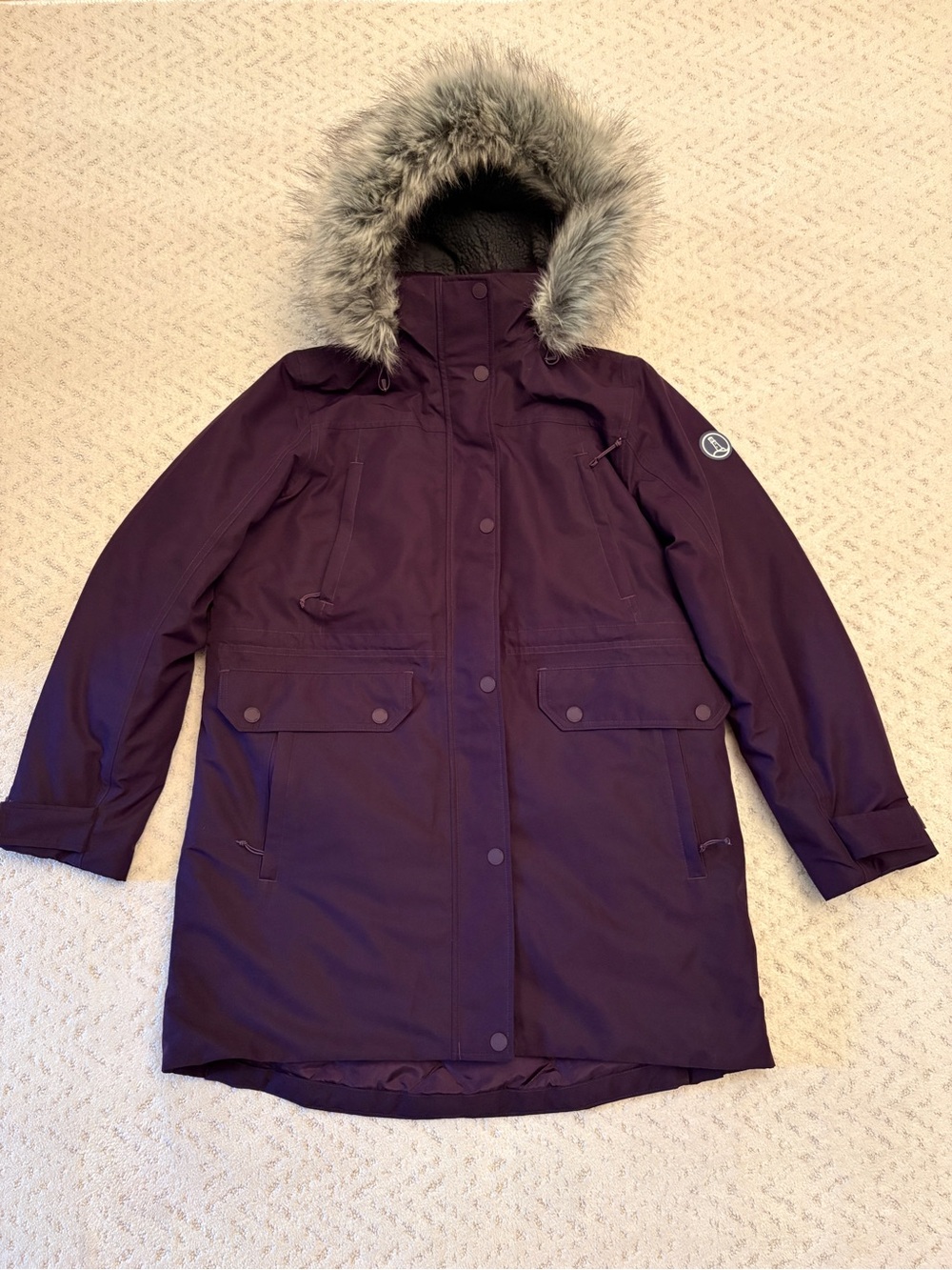 Lands End Expedition Down Parka Winter Coat Size M Waterproof Removable Hood